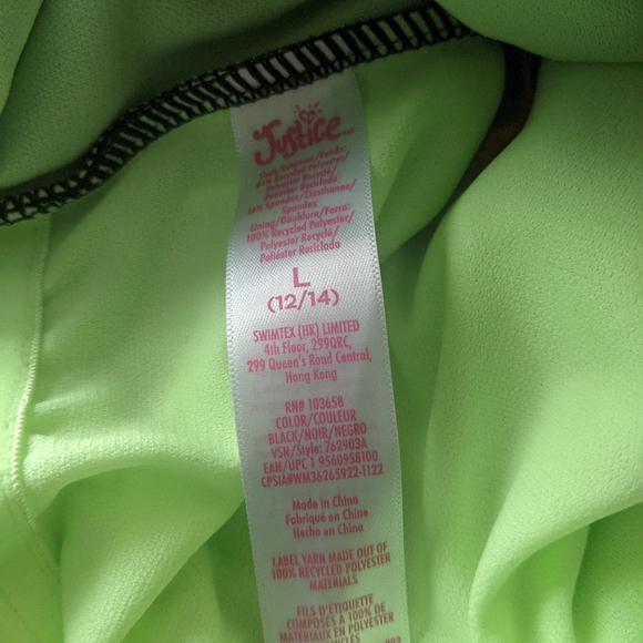 Justice Sports One Piece Bathing Suit - Picture 5 of 5